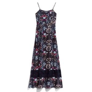 FATE Kaila Navy Floral Lace Detail Maxi Dress MP
